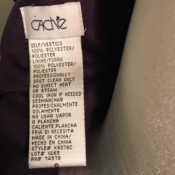 One shoulder plum Cache dress - Picture 5 of 5